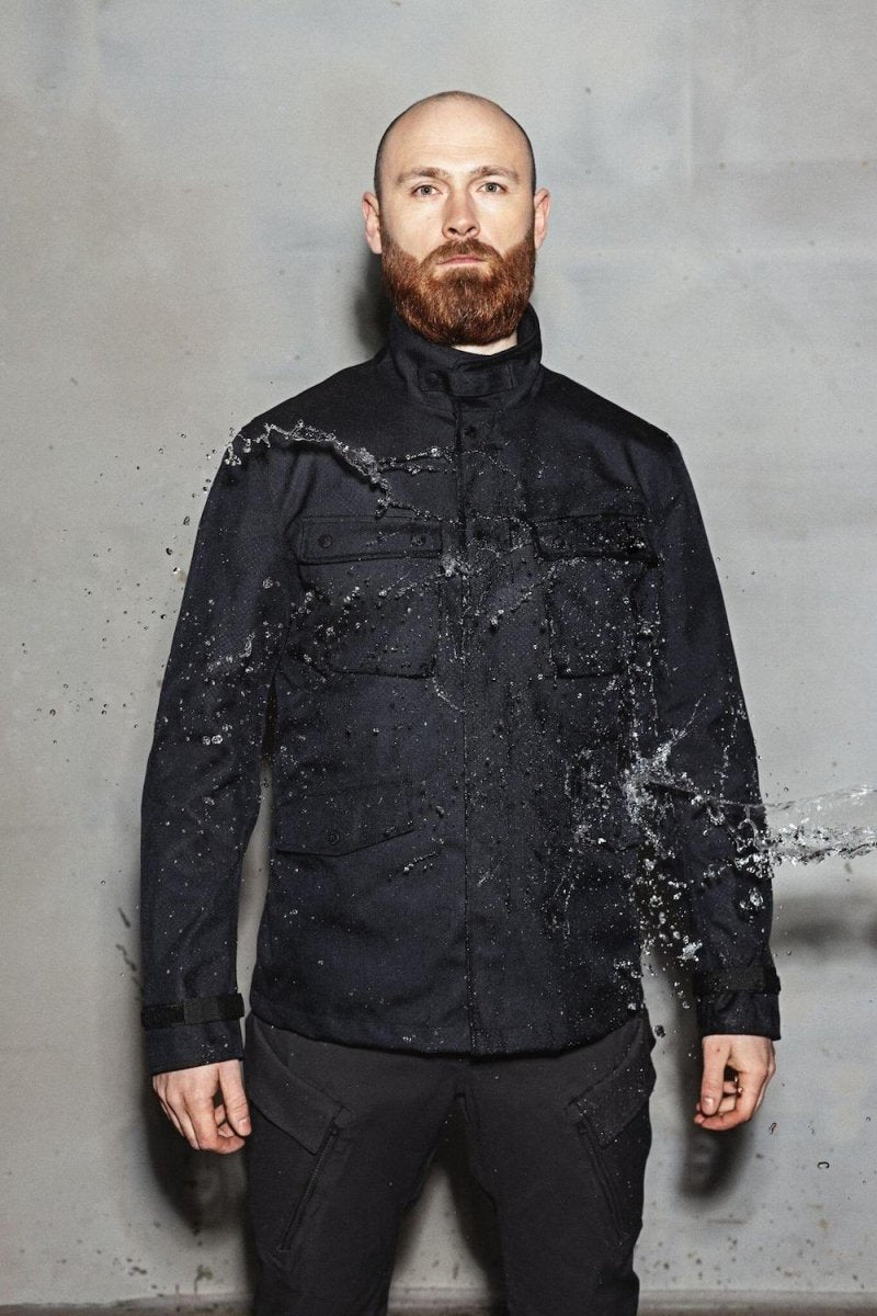 M65 WP JACKET BLACK - Slim-Fit Waterproof Motorcycle Jacket - Vox Leather