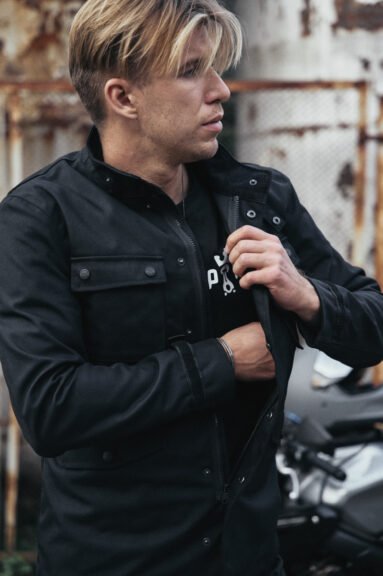 M65 WP JACKET BLACK - Slim-Fit Waterproof Motorcycle Jacket - Vox Leather
