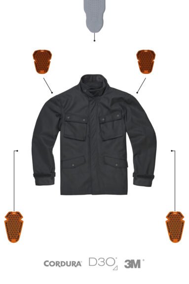 M65 WP JACKET BLACK - Slim-Fit Waterproof Motorcycle Jacket - Vox Leather