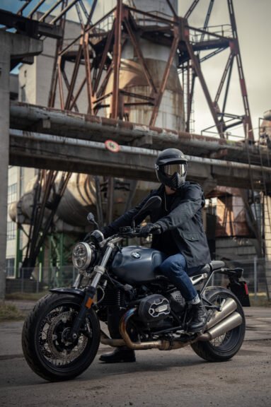 M65 WP JACKET BLACK - Slim-Fit Waterproof Motorcycle Jacket - Vox Leather
