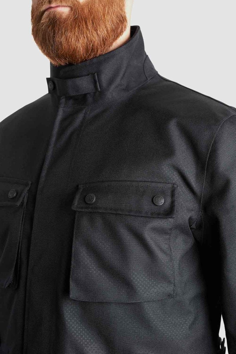 M65 WP JACKET BLACK - Slim-Fit Waterproof Motorcycle Jacket - Vox Leather