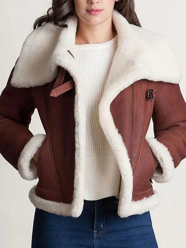 Madeline Shearling Sheepskin Leather Jacket - Vox Leather