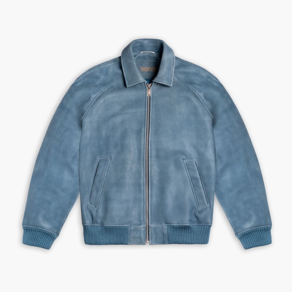 Major League Jacket | Blue Textured - Rare Leather