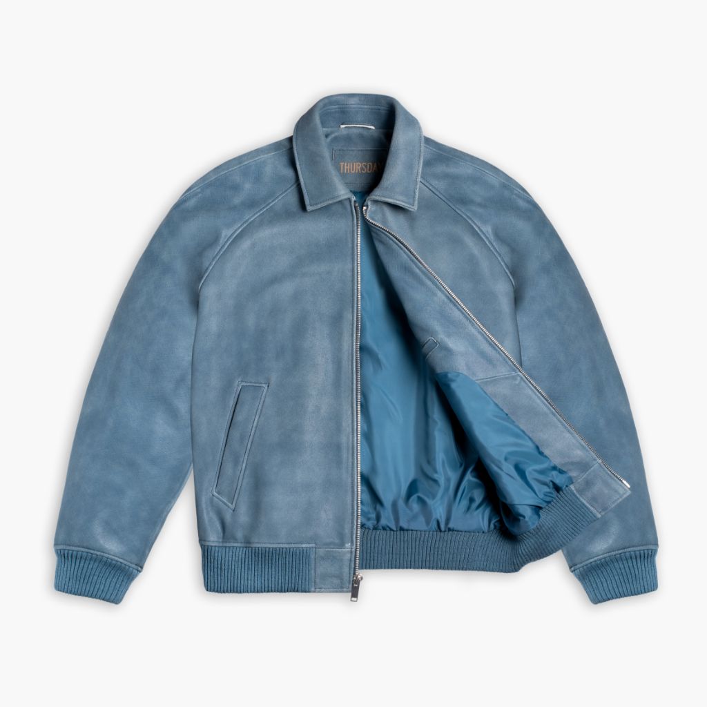 Major League Jacket | Blue Textured - Rare Leather