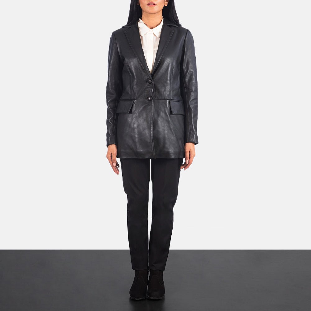 Marilyn Black Leather Blazer - Rare Leather