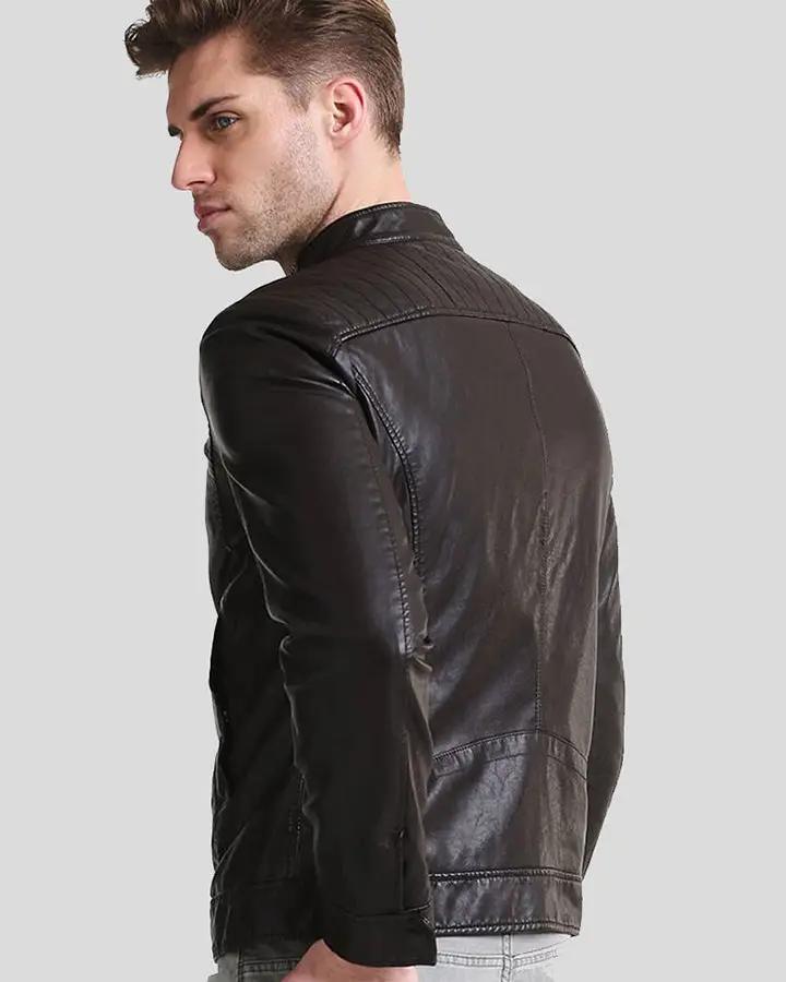 Mark Black Lambskin Leather Racer Jacket - Rare Leather