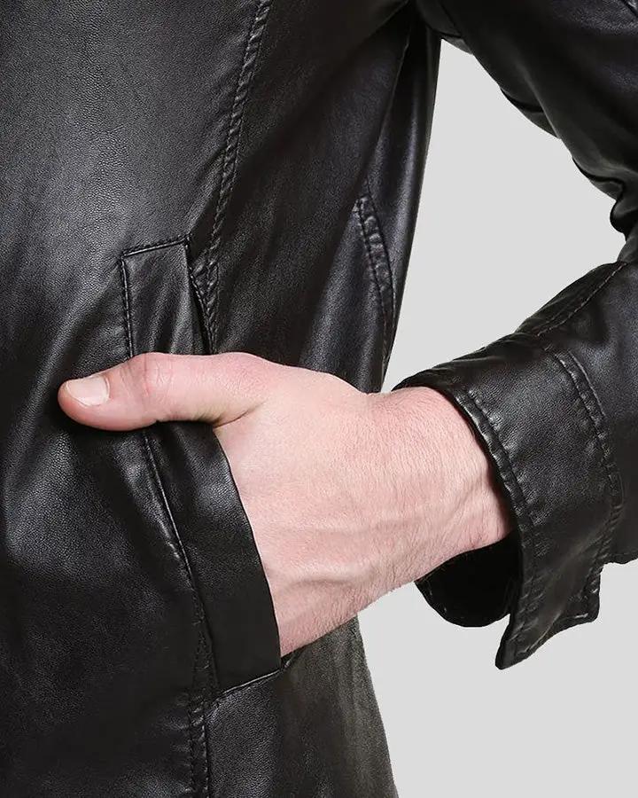 Mark Black Lambskin Leather Racer Jacket - Rare Leather