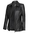 Marsha Women's Leather Black Car Coat - Rare Leather