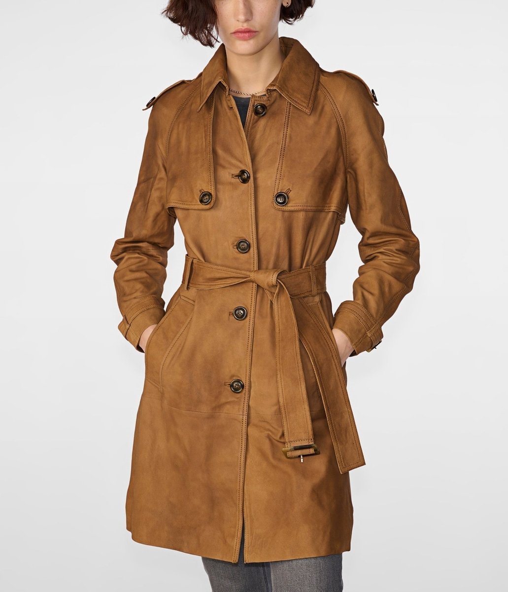 Mary Long Single Breasted Trench - Vox Leather