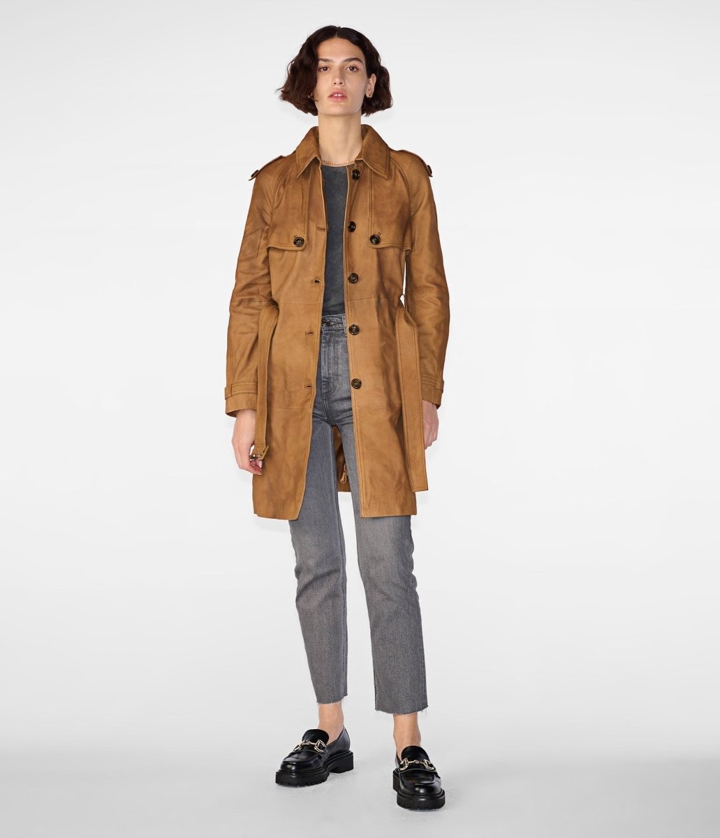 Mary Long Single Breasted Trench - Vox Leather
