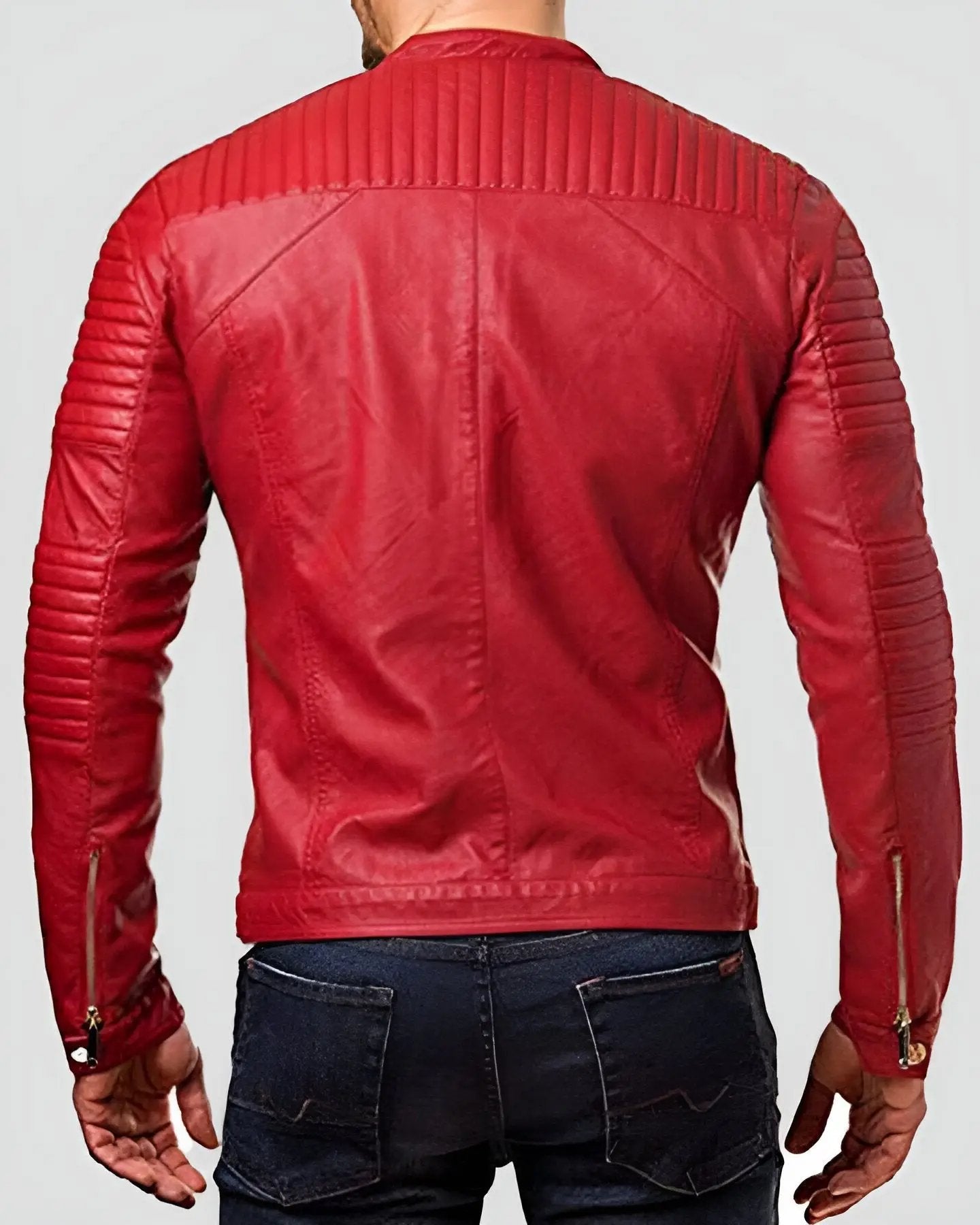 Mateo Red Quilted Leather Jacket - Rare Leather