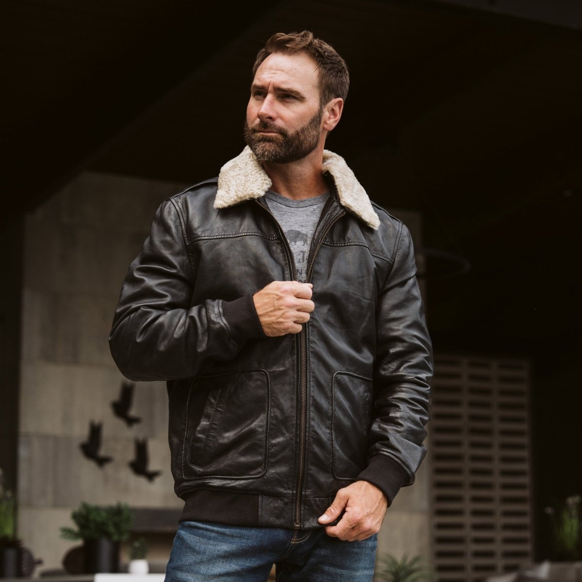 Maverick Leather Bomber Jacket - Vox Leather