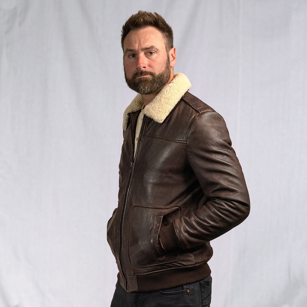 Maverick Leather Bomber Jacket - Vox Leather