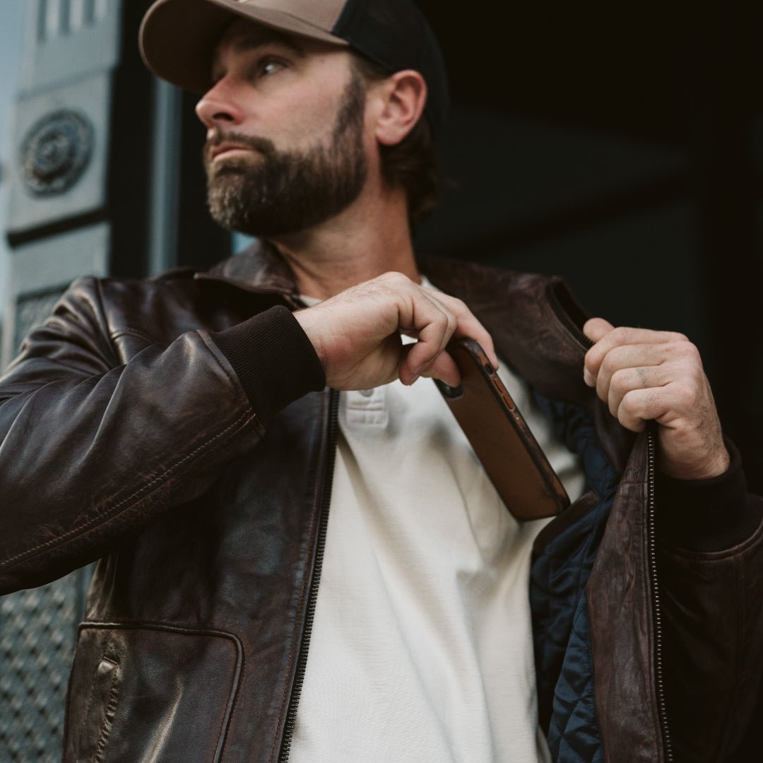 Maverick Leather Bomber Jacket - Vox Leather