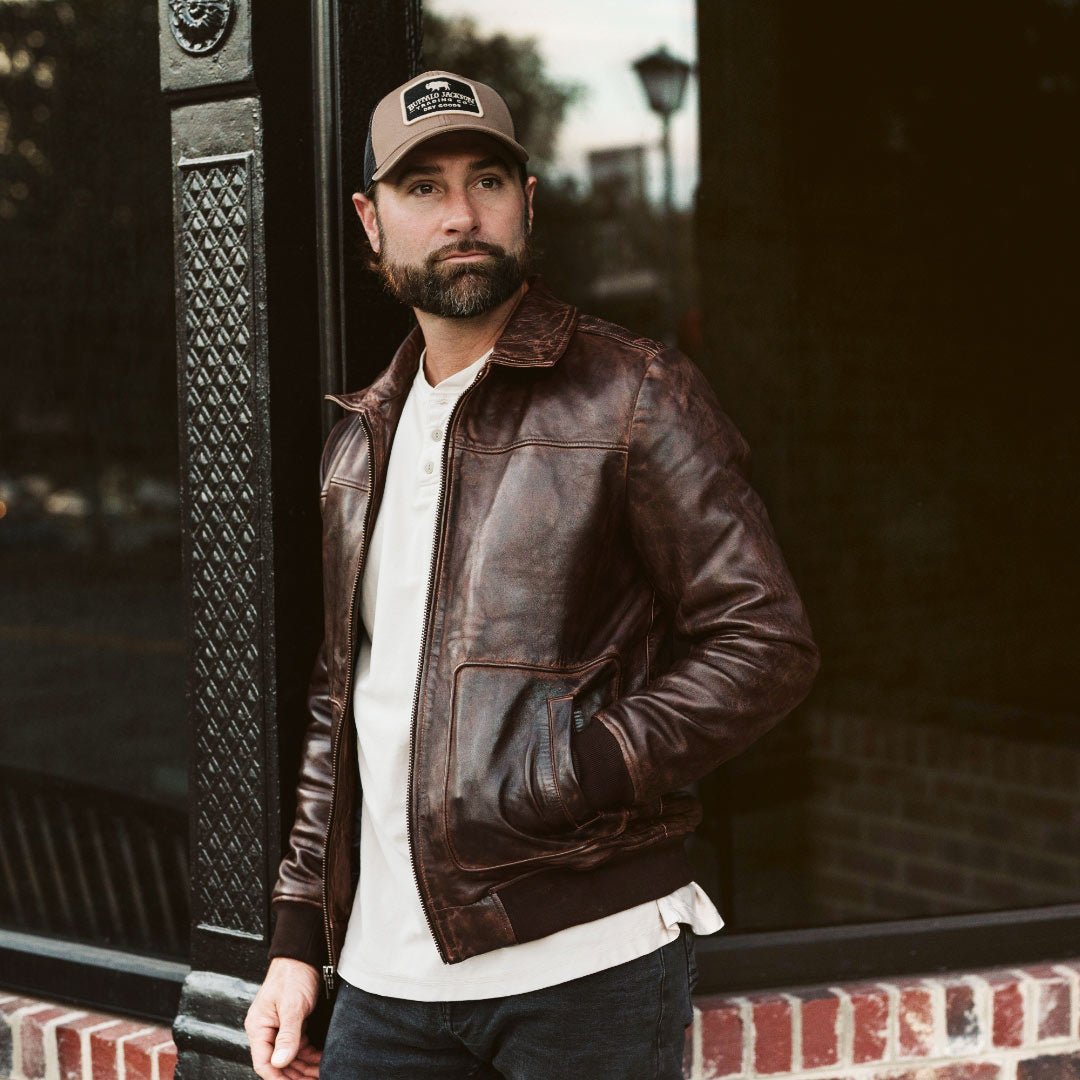 Maverick Leather Bomber Jacket - Vox Leather