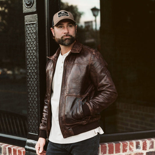 Maverick Leather Bomber Jacket - Vox Leather