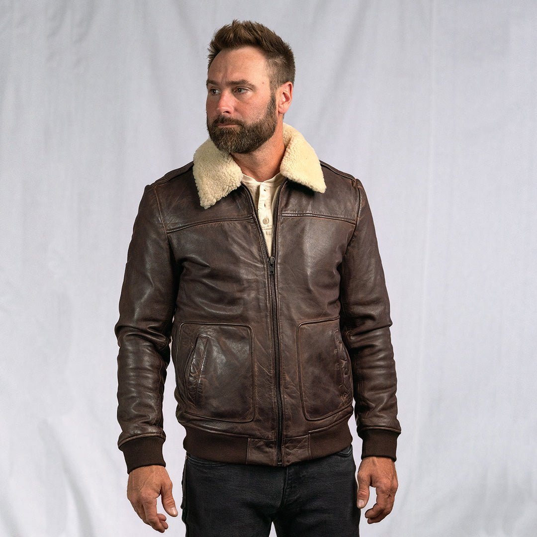 Maverick Leather Bomber Jacket - Vox Leather