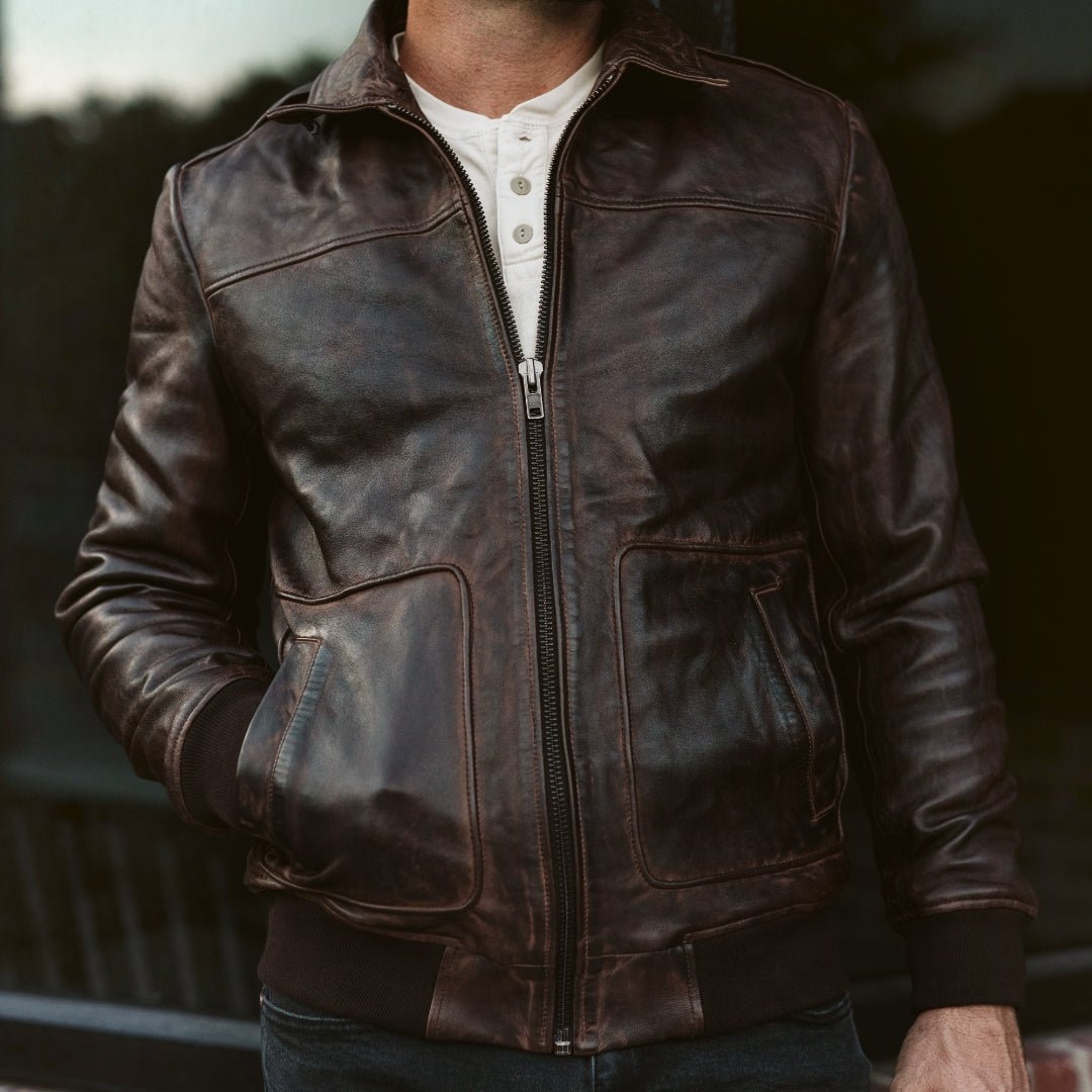 Maverick Leather Bomber Jacket - Vox Leather