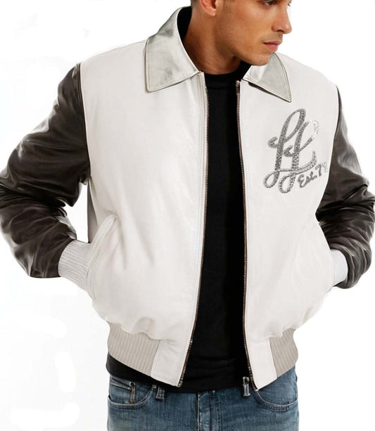 MB Notorious White Leather Jacket - Vox Leather