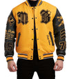 MB Yellow Black Varsity Jacket - Rare Leather Order Now !!