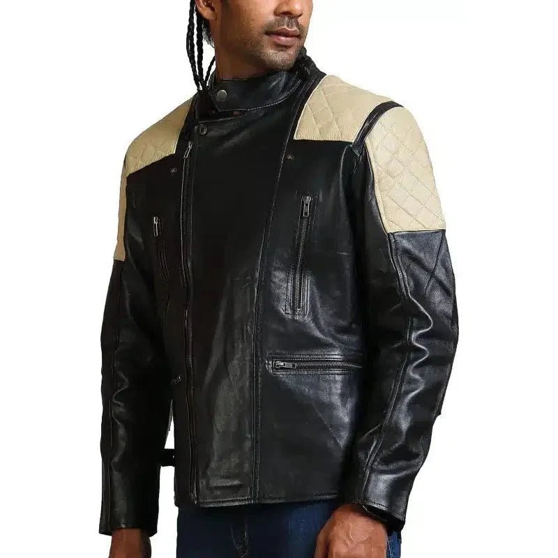 Men Black Brando Fashion Men Leather Jacket - Vox Leather