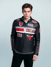 Men NBA Chicago Bulls Moto Jacket - Rare Leather Order Now !!