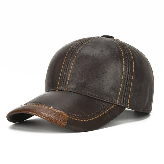 Men Single Leather Thin Baseball Cap - Vox Leather