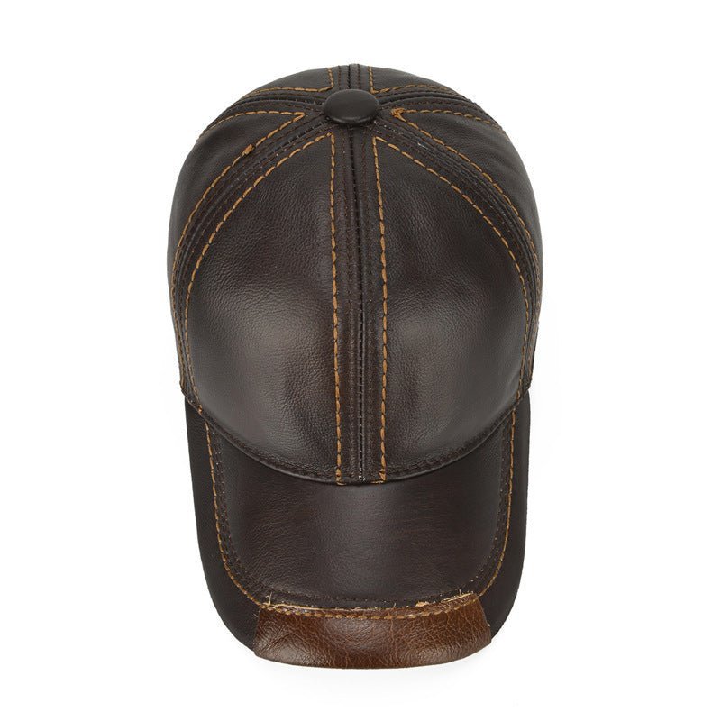 Men Single Leather Thin Baseball Cap - Vox Leather