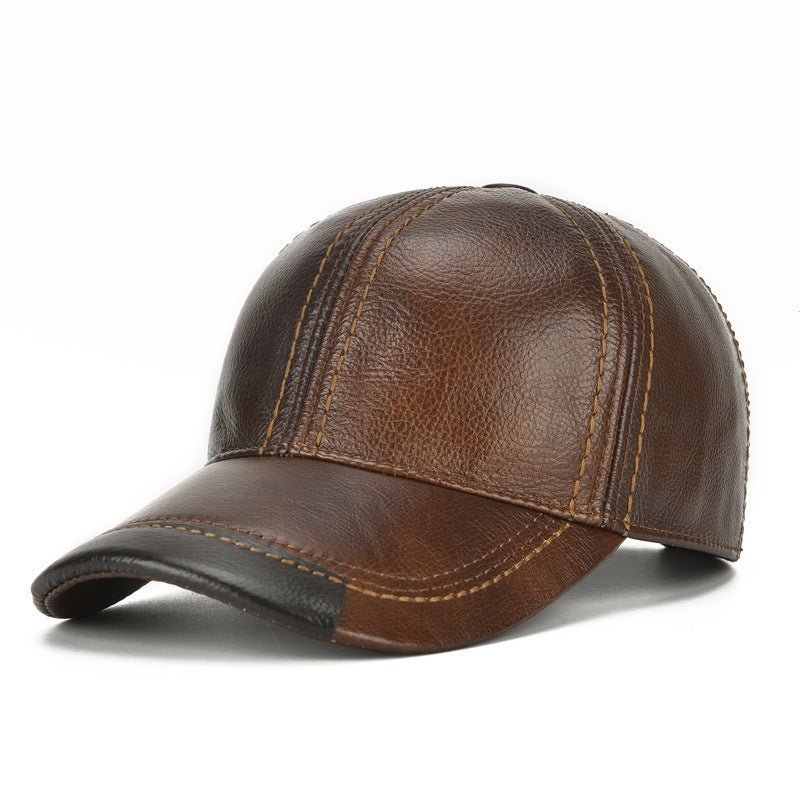 Men Single Leather Thin Baseball Cap - Vox Leather
