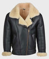 Mens B3 Black Shearling Leather Jacket - Rare Leather