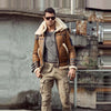 Mens B3 RAF Aviator Brown Double Collar Flight Shearling Leather Jacket Coat - Rare Leather