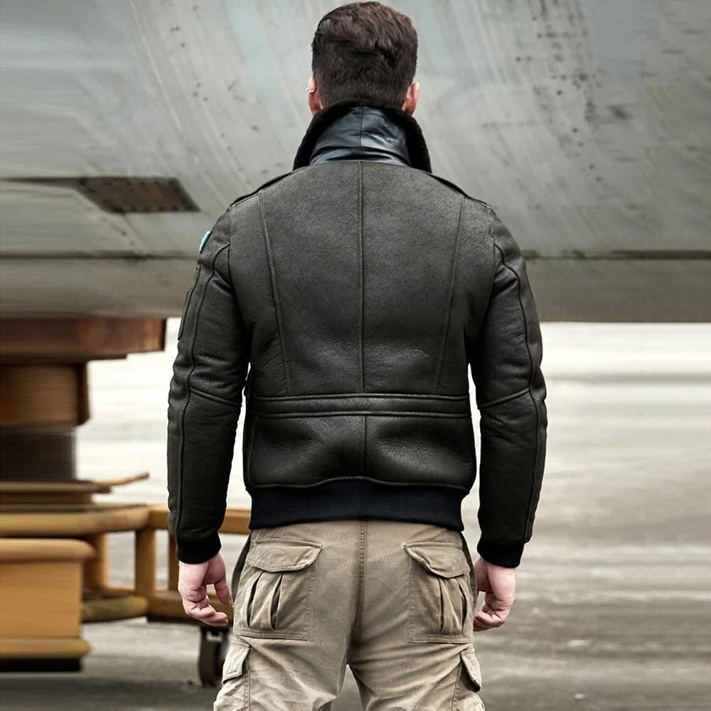 Men's B3 RAF Aviator Sheepskin Shearling Leather Bomber Jacket - Vox Leather
