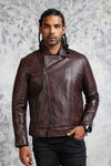 Men's Biker Brown Leather Jacket - Rare Leather
