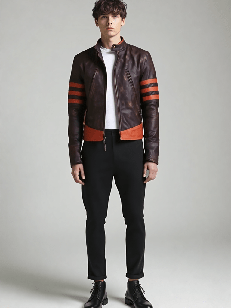 Mens Brown Cafe Racer Distressed Motorcycle Jacket - Rare Leather