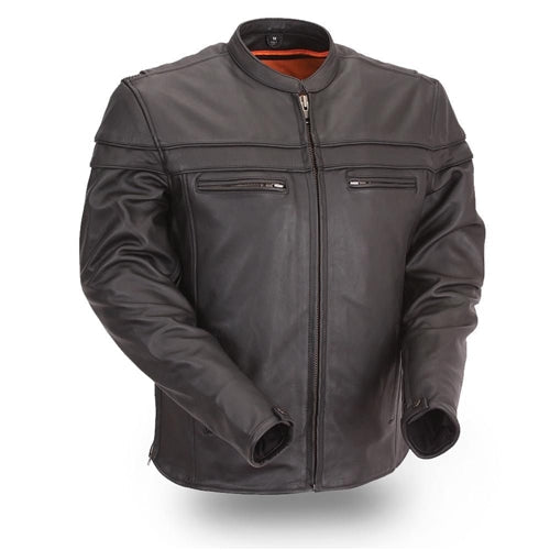 Mens Classic Leather Motorcycle Riding Jacket - Vox Leather