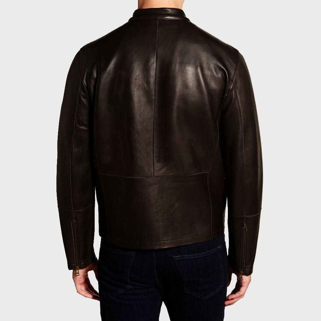 Men's Classy Lambskin Leather Moto Jacket - Vox Leather