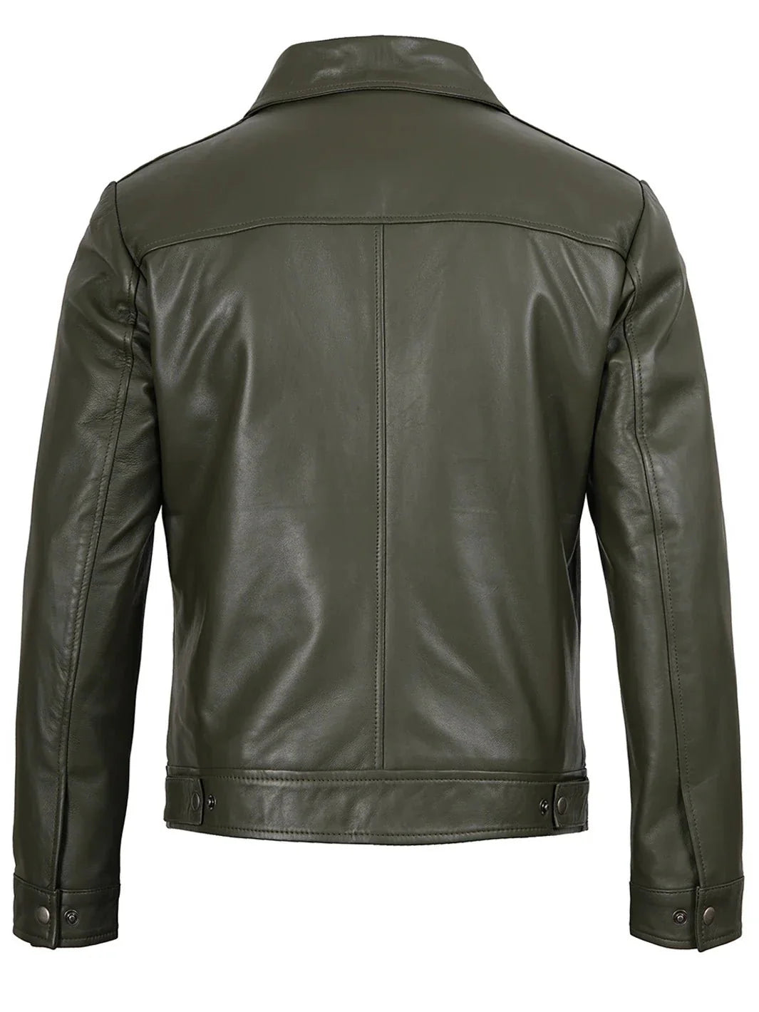 Men's Dark Green Harrington Leather Jacket - Rare Leather