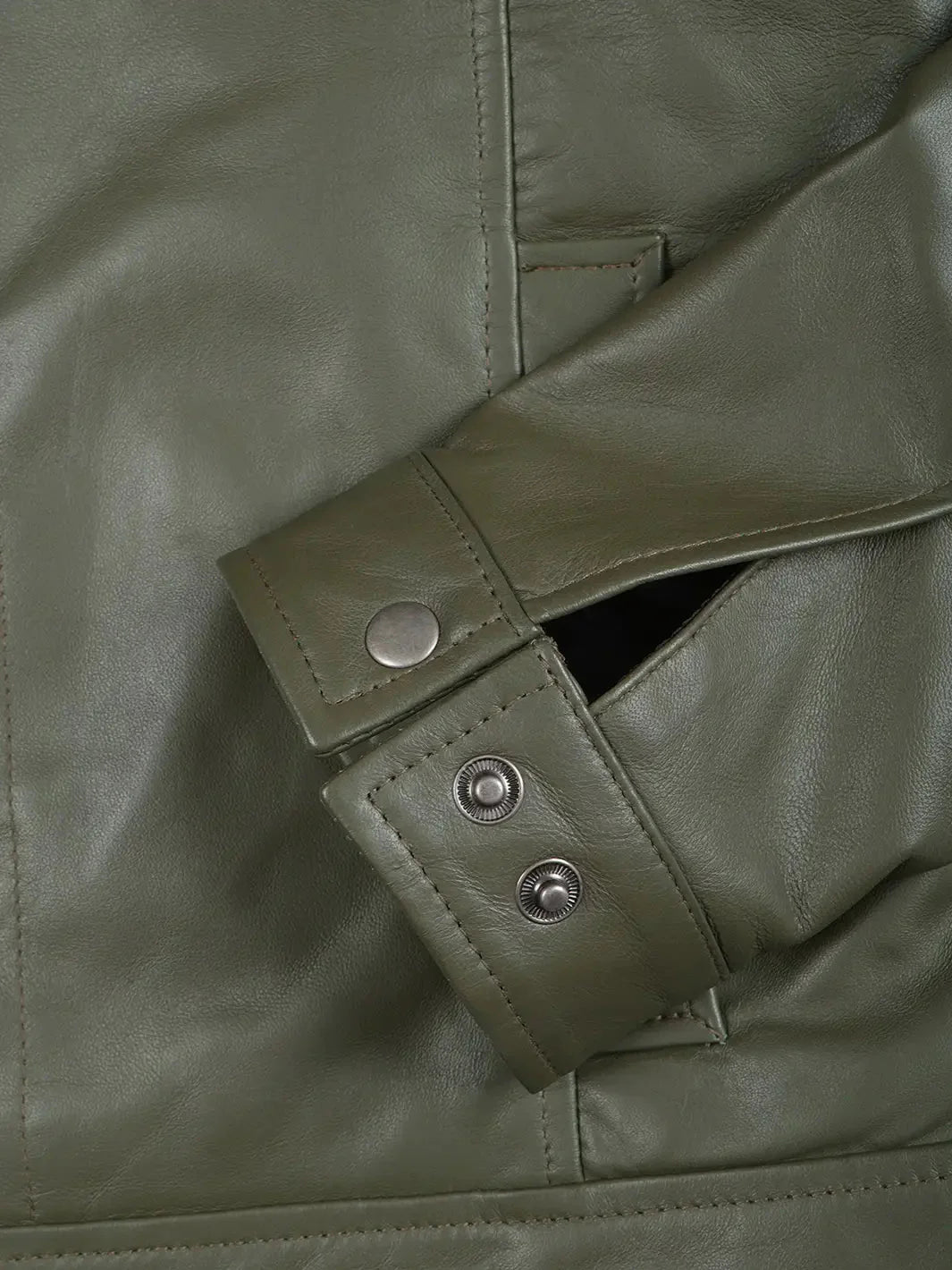 Men's Dark Green Harrington Leather Jacket - Rare Leather