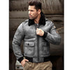 Mens Grey B3 RAF Flight Shearling Leather Jacket Coat - Rare Leather