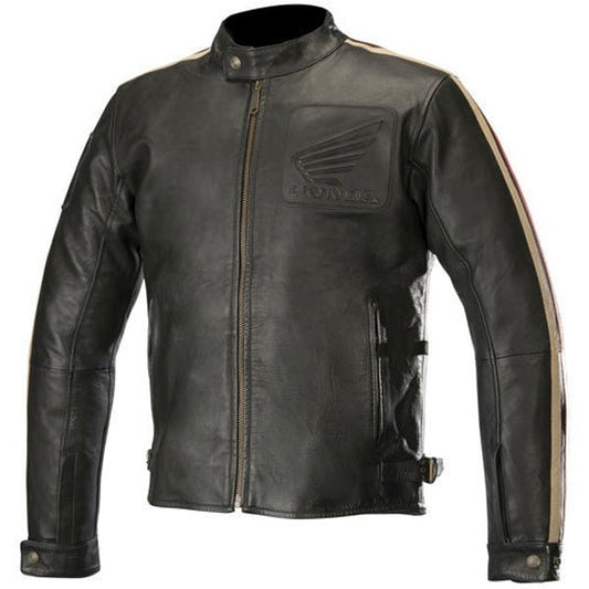 Mens Honda Retro Vintage Leather Biker Jacket - Rare Leather