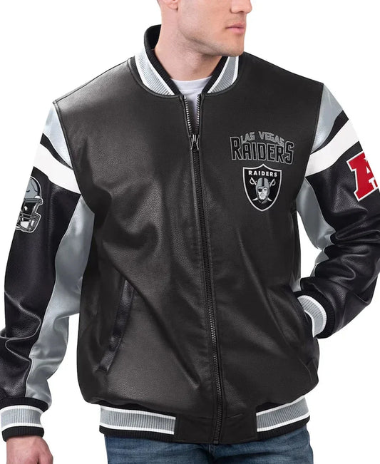 Men’s Las Vegas Raiders G - III Sports Varsity Jacket - Rare Leather