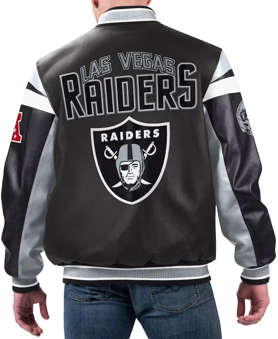 Men’s Las Vegas Raiders G - III Sports Varsity Jacket - Rare Leather