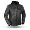 Mens Leather Denim Style Motorcycle Jacket - Rare Leather