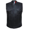 Men's Leather Motorcycle Club Vest with USA Flag Liner - Rare Leather
