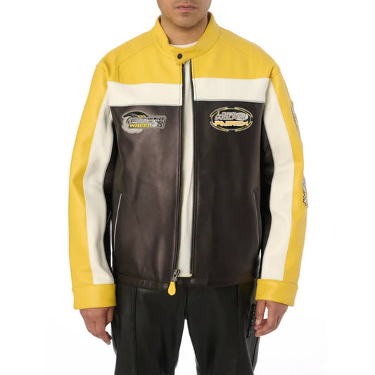 Men's Lone Wolf Leather Racer Jacket - Vox Leather