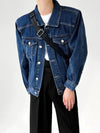 Men's Plus Size Button Up Long Sleeve Denim Jacket - Vox Leather