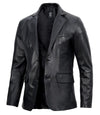 Mens Real Lambskin Black Leather Blazer - Rare Leather