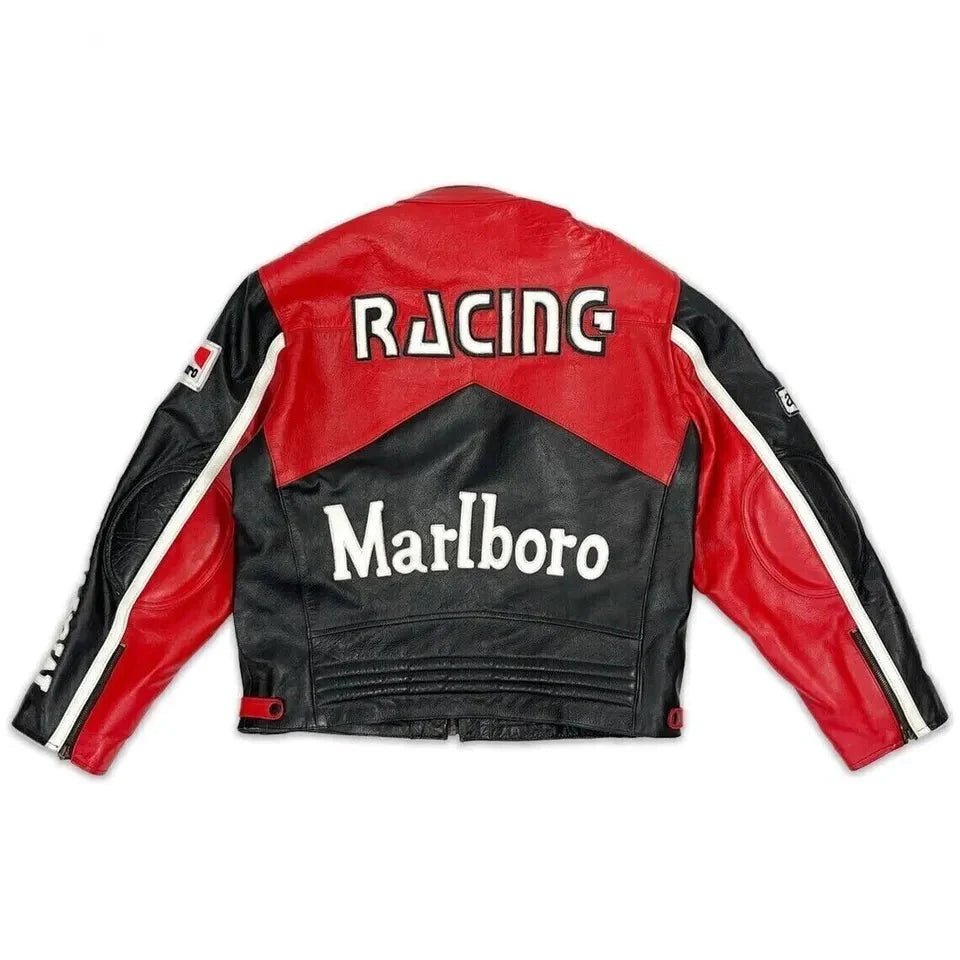Men’s Red Marlboro Racing Jacket - Vox Leather