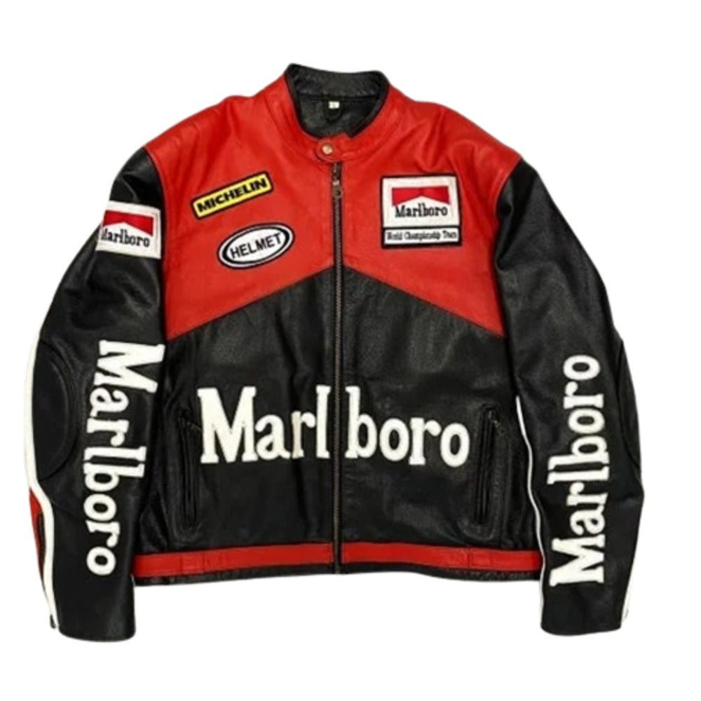 Men’s Red Marlboro Racing Jacket - Vox Leather