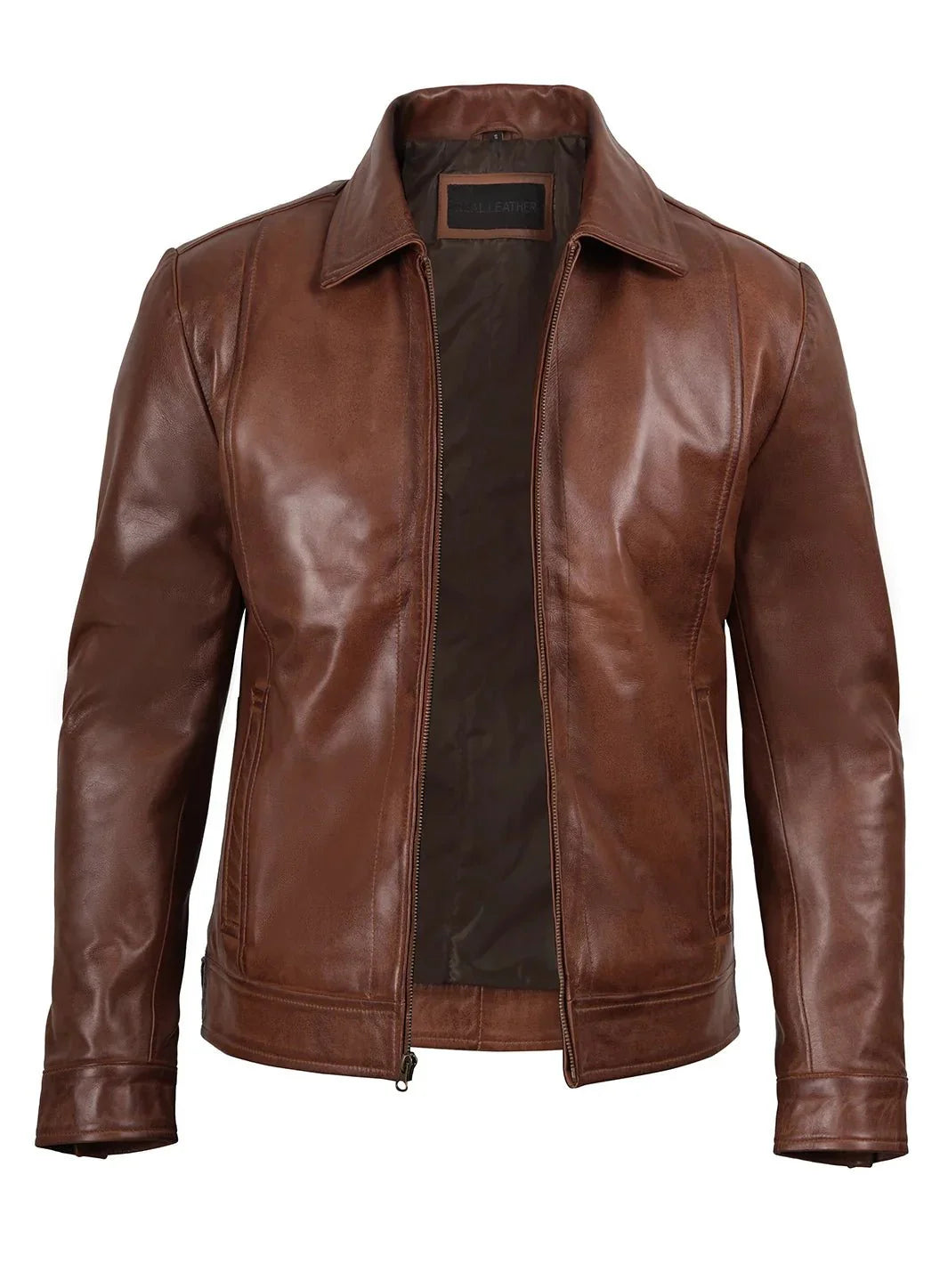 Mens Reeves Brown Harrington Real Leather Jacket - Rare Leather